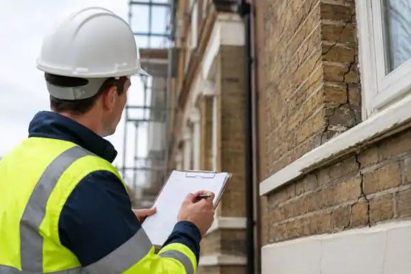 image of surveyor completing a schedule of condition Camden